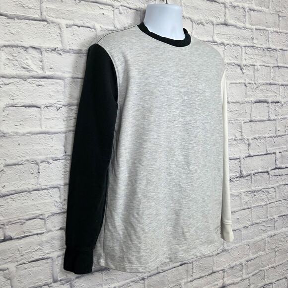 Zara Sweatshirt Mens Size Medium Gray Colorblock Crew Neck - Picture 3 of 13